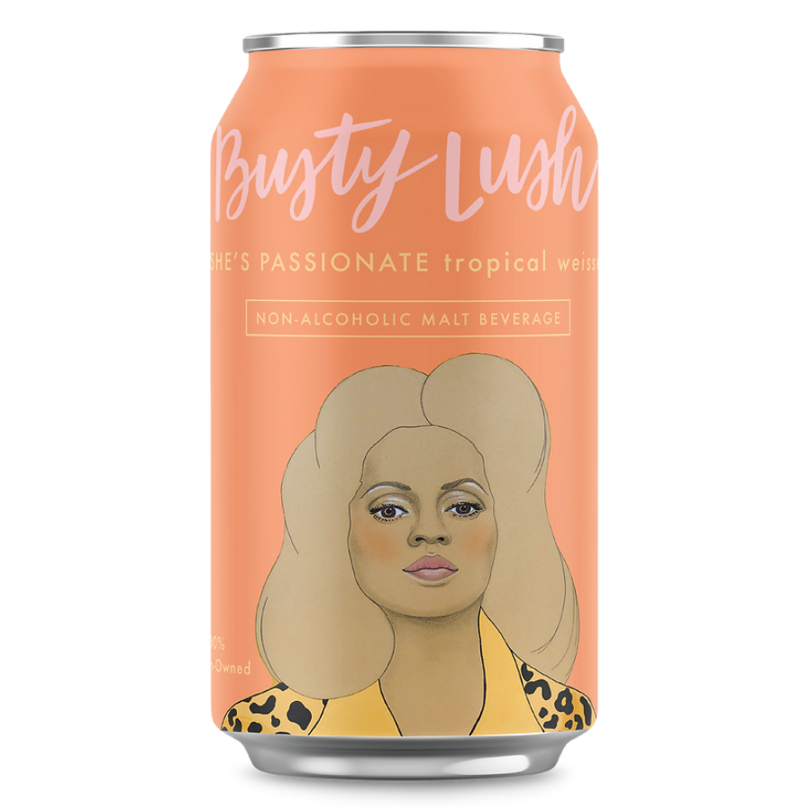 Can of Busty Lush non-alcoholic She's Passionate beer