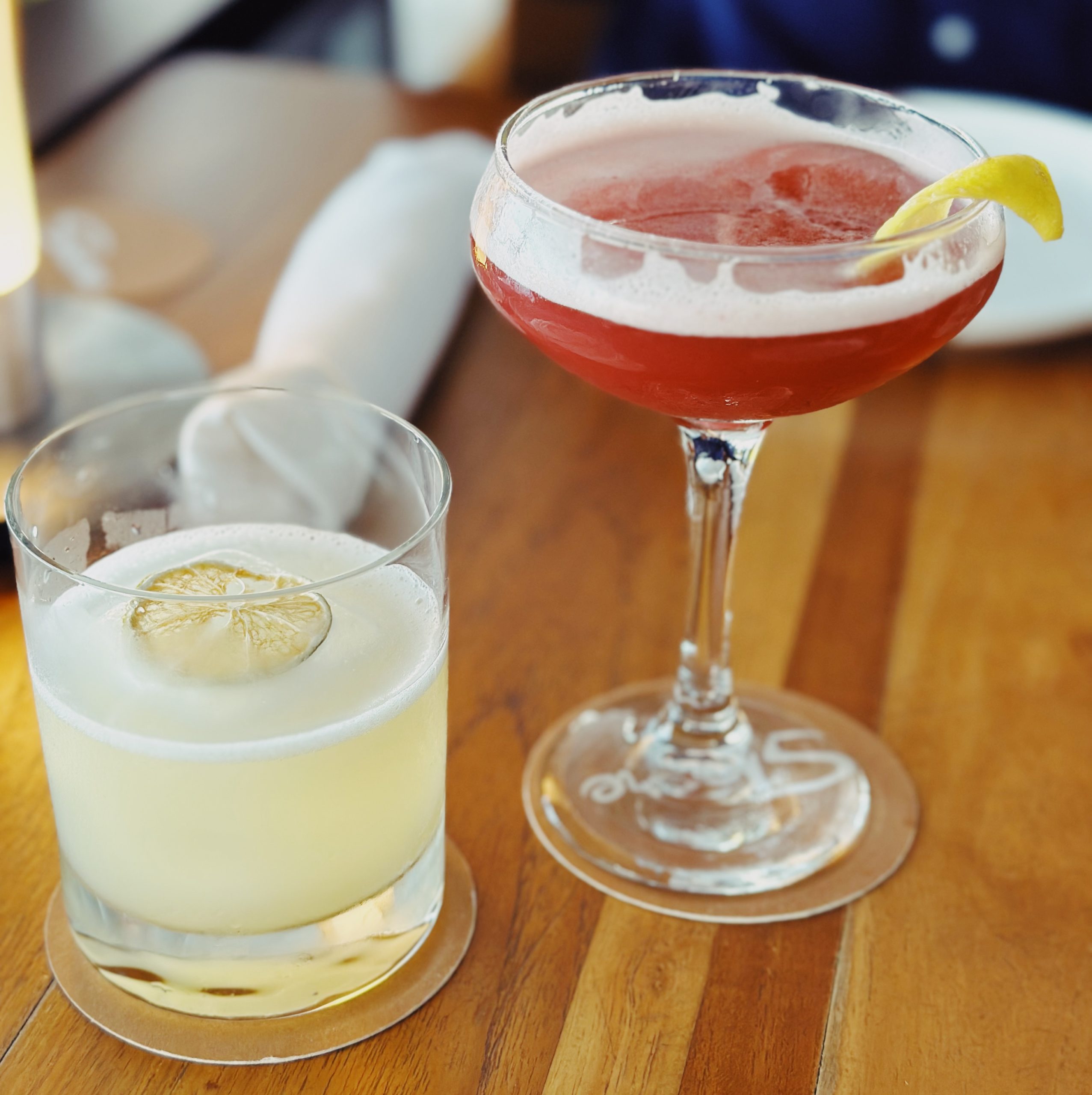 Two nonalcoholic drinks at Shore at Longboat Key in Sarasota, Florida